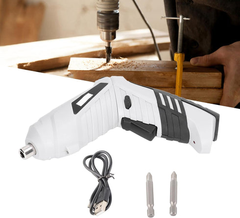 Electric Screwdriver, Cordless Screwdriver Set with 2Pcs Bits, Handheld Power Screwdriver for Drilling Repair, USB Rechargeable Drill Kit, Magneti...