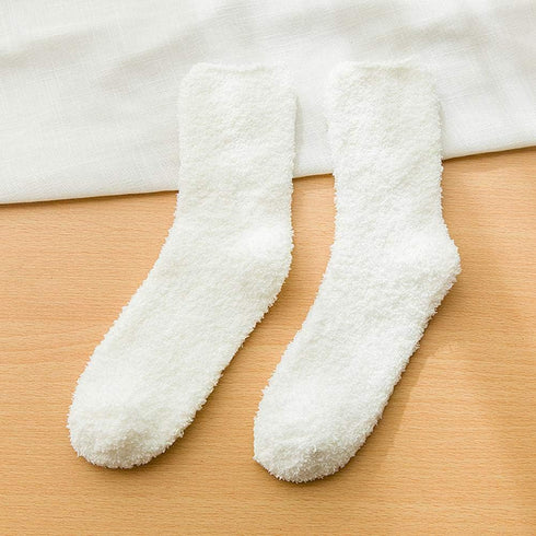 5 Pairs Womens Fuzzy Socks Soft Winter Warm Solid Socks for Ladies...