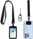 lanyards for id badges & Wristlet Phone Holder-Multi-Use Removable Wristlet Keychain and Neck Lanyard with,Sliding ID Badge Holder Hard Plastic Sl...