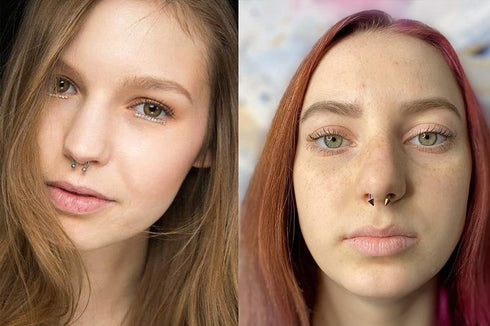Longita Septum Rings Septum Jewelry 16g 18g Septum Ring Septum Piercing 20g Horseshoe Earring Hoop Lip Ring Silver Black Gold...