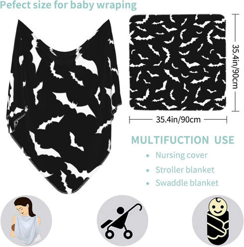 Halloween Bat Goth Baby Stuff Newborn Swaddle Blanket Soft & Cozy Gothic Receiving Baby Blankets Swaddle Wrap for Boys and Girls...