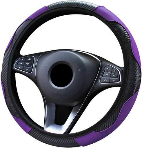Steering Wheel Cover Microfiber Leather Anti-Slip Universal Car Steering Wheel Cover Faux Leather no Inner Ring for Car Accessories Auto Car Witho...