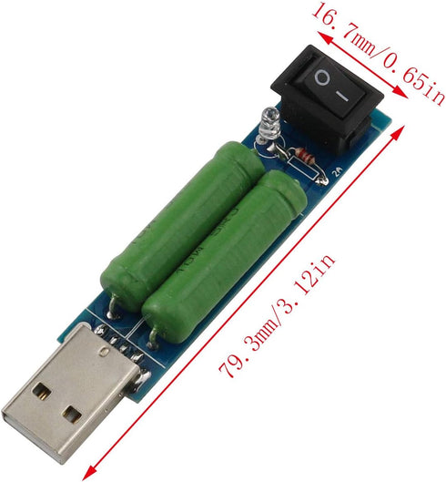 E-outstanding 2pcs Load Resistance Module 5V1A/2A Switchable Load Resistance Discharging Ageing Resistance Electronic Load Detector USB Mini Batte...
