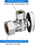 Stop Valves, 1/2" × 3/8" Angle Stop Valve, 1/2" Nominal (5/8" OD Comp.) Angle Input, 3/8" OD Compression Output, 1/4 Turn, Chrome Plated Brass for...