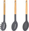 Silicone Cooking Spoons Set of 3, Nonstick Kitchen Solid Slotted Spoon Pasta Server for Cookware Serving Stirring, Heat Resistant Kitchen Utensils...