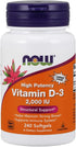 NOW Foods Vitamin D-3, Structural Support 2000 I.U, 480 Softgels...