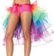 NHSUNRAY Women Girls Dancing Tutu Skirt Layered Organza Lace Rainbow Bustle Skirt Ruffle Tiered Clubwear,Multi-Color One Size with Adjustable Ribb...
