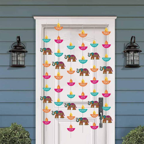 Happy Diwali Party Hanging Decoration Supplies - Festival of Lights Doorway Curtain Party Hanging Decor(12PCS)...