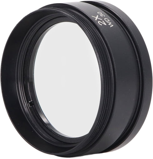 2X Auxiliary Objective Lens Aluminium Alloy WD30 2X Barlow Lens Microscope Part Accessory for Stereo Microscope WD30...