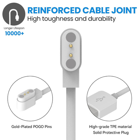 Replacement Charging Cable Compatible with MILOUZ IDW13/IDW19 Smart Watch Charger Cable Portable Magnetic 60cm USB Charging Cord for MILOUZ IDW13/...