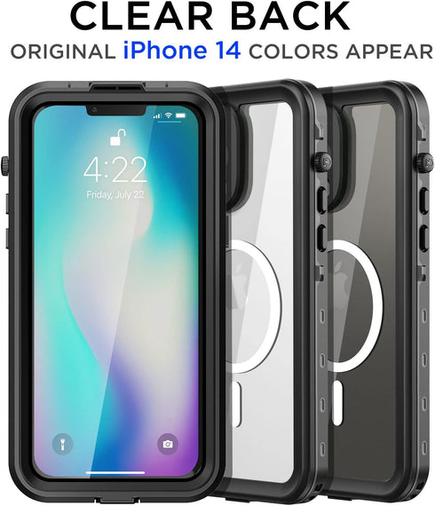 AICase for iPhone 14 Case Waterproof, Compatible with Magsafe Magnetic Protective iPhone 14 Phone Case, Water Proof Mag Safe Magnet Shockproof Ful...