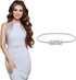 Women Skinny Metal Waist Belt, Metal Chain Stretch Elastic Waistband, Fashion Rhinestone Dress Belts for Bridal Dressy...