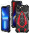 Armor Phone Case for iPhone 13 Military Grade Protective Heavy Duty Full Body Cover Aluminium Bumper Built-in Silicone Shockproof Dustproof - Blac...
