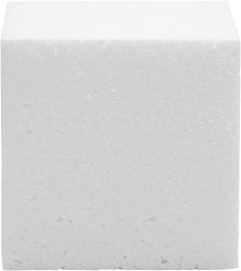 30 Pack Foam Craft Blocks for Modeling, 3 Inch Mini Square Cubes for Sculpting, School Projects (White Polystrene)...