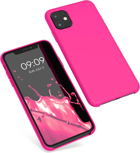 kwmobile Case Compatible with Apple iPhone 11 Case - TPU Silicone Phone Cover with Soft Finish - Neon Pink...