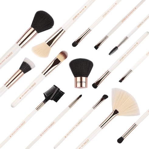Z'OREYA Makeup Brushes Set,15pcs Rose Gold Luxury and Fashion Makeup Brushes,Professional Premium Synthetic Foundation Powder Concealers Eye Shado...