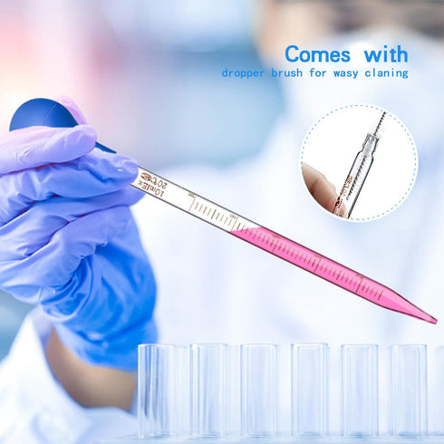 Droppers 10ml Pipettes Glass Graduated Dropper Lab Pipette Liquid Pipette (8)...