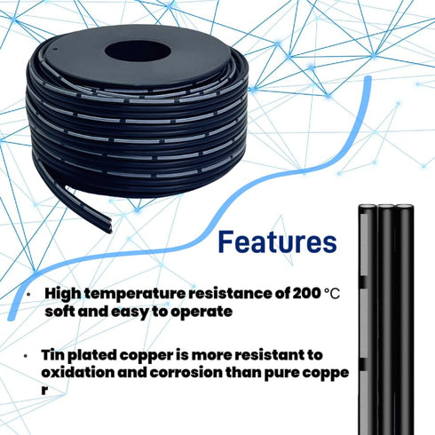 3P 28AWG Flat Ribbon cable, 100Ft/30m length Flexible Electrical Wire, 28 Gauge Stranded Tinned Copper Wire, silicone insulation layer up to 200? ...