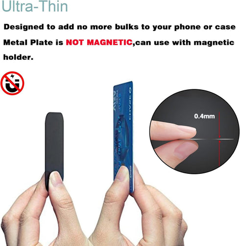 Phone Magnet,Magnet for Phone Case Car Mount,4 Piece Phone Magnet Plate,Metal Plates for Magnetic Mount(9 Rectangle and 9 Round) Magnet for Phone ...