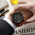 Big Face Round Dial Men Cool Watches Vintage Retro Steampunk Rock Wide Leather Strap Watch Fashion Cuff Sport Watch Quartz Calendar Wristwatch (br...