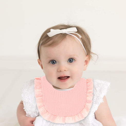 Baby Bibs Baby Drooling Bibs Muslin Bibs 4-Layer Organic Muslin Cotton for Girls Absorbent& Soft& Breathable Teething Bibs Adjustable Scarf Muslin...