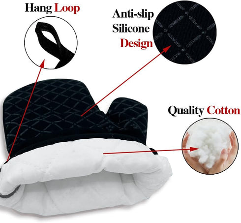 Mr.Good Looking is Cooking,Funny Oven Mitts and Pot Holders Sets of 2,Silicone Non-Slip Oven Mitts,Kitchen Gift for Men,Cooking Baking BBQ Gifts,H...