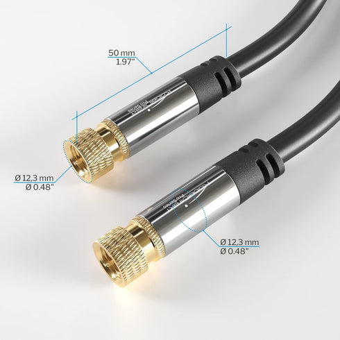 KabelDirekt – SAT Cable, Coaxial – Internet, Satellite Cable – TV/Aerial/Coax Cord with F-Connector, Metal Plug – Designed in Germany – 15ft (Radi...