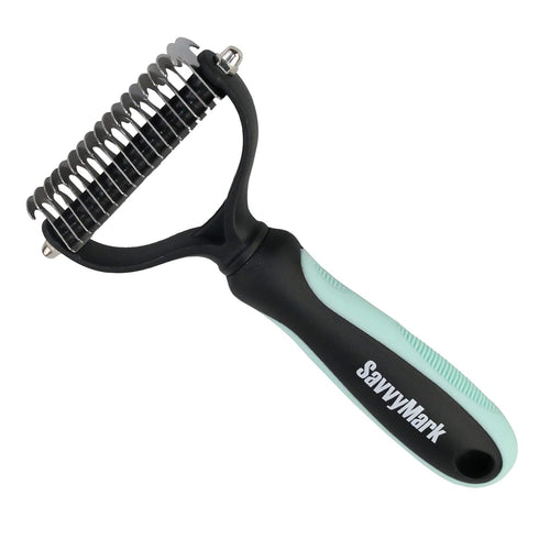 Dog Brush - Pet Dematting and Undercoat deshedding rake - Stainless Steel Grooming Comb For Dogs Cats furry pets large or medium remove knots tang...