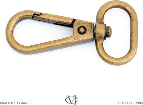 CRAFTMEMORE Snap Hook Swivel Push Gate Lobster Clasps Fashion Clips Purse Making FS10 Pack of 10 (Antique Brass, 3/4 Inch)...