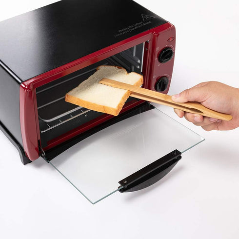 2 Pieces Bamboo Toast Tongs, 10.2 Inches Long Wood Toaster Tongs with Anti-slip Design, Tongs for Cooking with Cooking Oil Coating...
