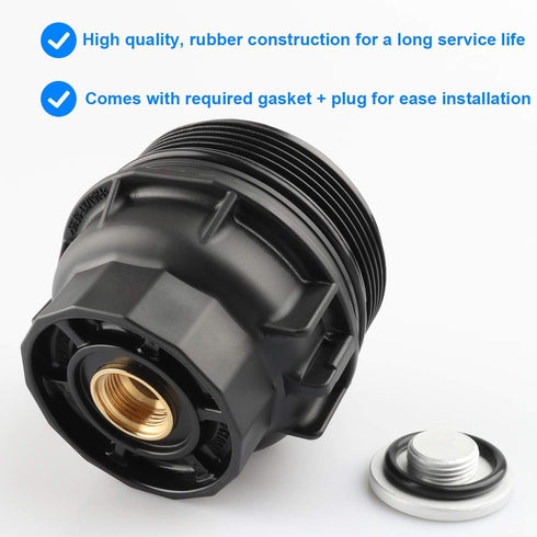 Oil Filter Housing Cap Assembly, Replaces 15620-36020, 15620-36010 Compatible with Toyota Lexus Scion - Avalon Camry Highlander RAV4 Sienna Tacoma...