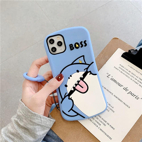 Shark Case for iPhone 14 Pro Max with Sling,for iPhone 14 Pro Max Case Funny Sharks,Blue Design Soft Bumper Protective Case Cover for iPhone 14 Pr...