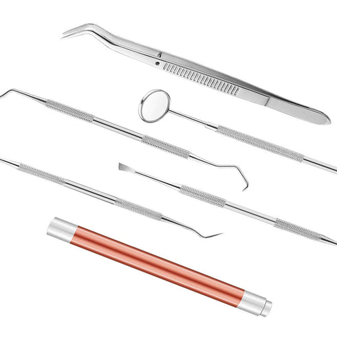 Dental Tools, 7 Pack Teeth Cleaning Tools Kit, Tartar Plaque Remover for Teeth, Dentist Tool Kit with Stainless Steel Dental Mirror, Tooth Scraper...