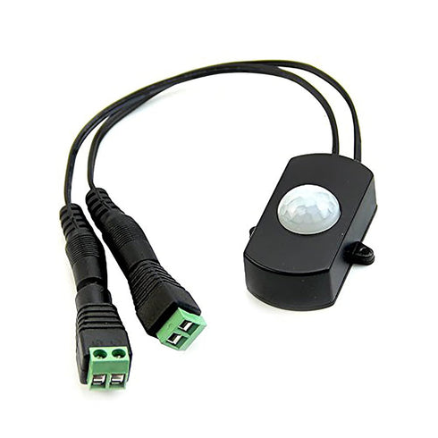 RGBZONE Automatic Mini 5A PIR Infrared Motion Sensor Detector Switch for LED Strip Light + Female Male DC Power Connector......