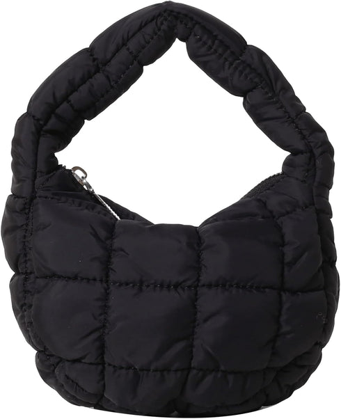 Quilted MINI Handbag and Purses Women Puffer Nylon Hobo Cotton Padded Purse Work Travel Lightweight...