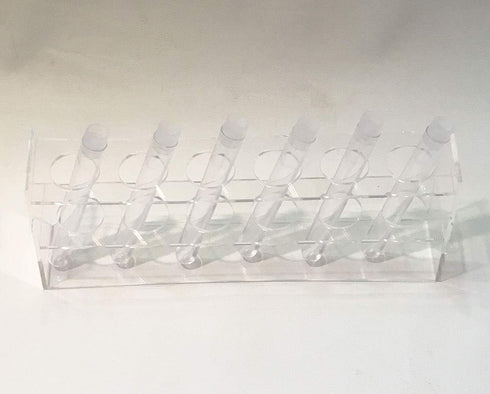 6 Hole Clear Acrylic Plastic Test Tube Bud Vase Spice Rack for Vials Bottles Toothbrush Razor Pen Display Stand...