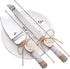 Wedding Cake Knife and Server Set Rustic Style Stainless Steel Cake Cutter Set with Twine Lace and Wood Tag Gifts for Bride and Groom Wedding Anni...