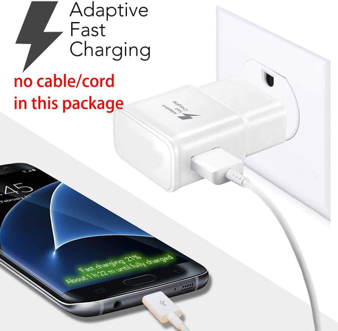Adaptive Fast Charging USB Wall Charger Adapter for Samsung Galaxy s24 s23 s22 S21S10 S6 S7 S8 S9 / Edge/Plus/Active, Note 5 8, 9, Note 10, LG Qui...
