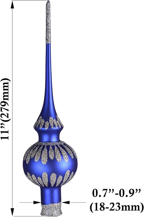 HolidayGiftShops Grace Blue Glass Christmas Tree Topper...