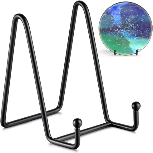 TR-LIFE 4 Pack 4.5 Inch Plate Stands for Display - Plate Holder Display Stand + Metal Frame Holder Stand for Picture, Decorative Plate, Book, Phot...