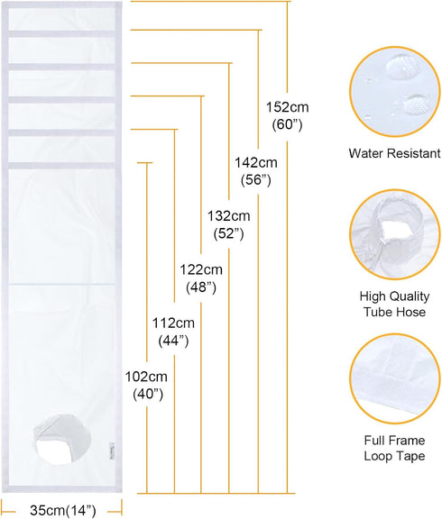 Adjustable Sliding Window Seal with Tube for Portable Air Conditioner New 35 * 152cm-US...