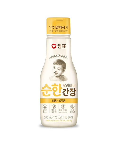 SEMPIO For Baby Kids, Mild Soy Sauce for Stir-Fry - Free from Additives, 50% Less Salt, Delicious Flavor, Apple & Pear Infused, Flavor-Locking Bot...