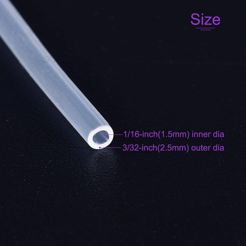 DMiotech 1/16" ID 3/32" OD 3.3 Feet Clear Silicone Tube Industrial Silicone Tubing for Water Air Pump...