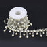 Jerler 1 Yard Crystal Rhinestone Trim Chain, Inlaid Pearl Beaded for DIY Decoration and Bridal Embellishments, Ideal for Wedding Party (Long Tasse...