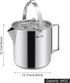 Camping Tea Kettle, Portable 1.2L Coffee Pot, Outdoors Camping Pot, with Handles and with Lids for Camping Hiking Picnic Camping, Backpacking, Sil...