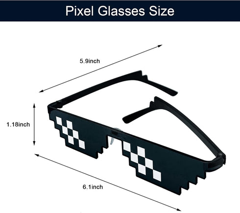 Lorigun Thug Life Glasses Pixel Sunglasses for Party, Deal with it Glasses Bachelor Party Decor...