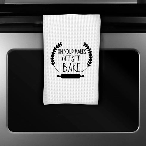 ZJXHPO Baker Towel Gifts On Your Marks Get Set Bake Kitchen Towel British Baking Show Inspired Gift Baking Gift Housewarming Gift Bake Lover Gift ...