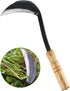 Japanese Weeding Sickle Hoe, 11" Gardening Hand Weeder Nejiri Kama Blade Tool Digging and Cutting Weed Remover, High-Carbon Steel One-Piece Moldin...
