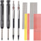 Mechanical Carpenter Pencils Set Including 2pcs 2.0mm Mechanical Pencils with 12pcs Refills, 2pcs 2.8 mm Deep Hole Woodworking Pencils with 12 Ref...