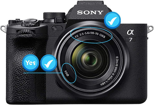 55mm Lens Cap Cover Compatible for Sony 28-70mm F3.5-5.6 FE OSS for Sony A7 IV A7R III II Alpha 7IV A7RIII A7R IV Camera,Sony FE 35mm F1.8, T* E 1...